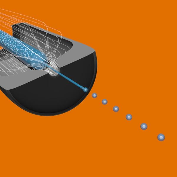Image - This illustration shows a cutaway view of a type of sample system used at the Linac Coherent Light Source X-ray laser that jets samples in a superthin liquid or gel stream into its X-ray pulses. This system is known as a gas dynamic virtual nozzle